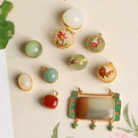 Ювелирное украшение из нефрита, ожерелье из провинции Цинхай подходит для мужчин и женщин, подвеска, золото 750 пробы