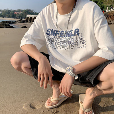 春秋两面穿新款男外套春装印花夹克学生潮流双面穿青少年男孩上衣