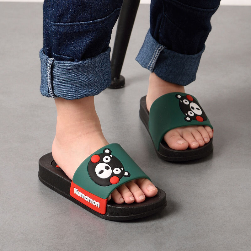 Kumamoto & Greenchildren slipper Boy slipper Autumn and winter summer Eldest child sandals  At home girl Shower Room take a shower non-slip Sandals male