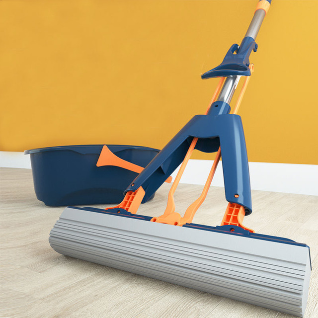 欧逸海绵拖把免手洗干湿两用对折式