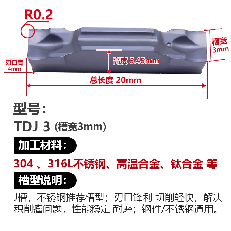 Dao cắt rãnh đường kính ngoài CNC cắt thanh dao TTER1212K-2T12 qua lưỡi dao TDJ2 TDC3 đầu kẹp dao phay cnc dao máy tiện Dao CNC