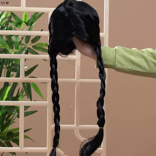 Ретро парик подходит для мужчин и женщин с косичкой