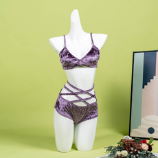 костюм pole dance hopewin钢管舞服新款丝绒套装分体裤专业高端透气性感瑜伽舞蹈服 Hope&win