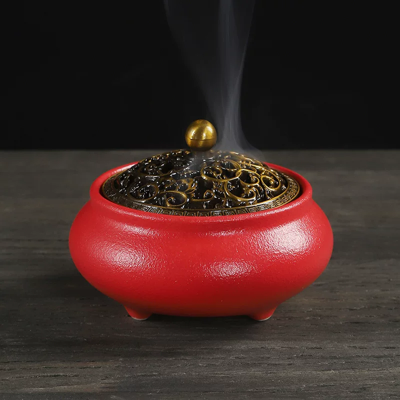 @..Celadon Ceramic Spray Glaze Incense Burner Fragrant Stove