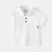 Kid White T Shirt Basic Summer Polo Outfits Cotton Tshirts