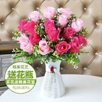 Розовая красная персиковая ароматная роза+цветочная корзина