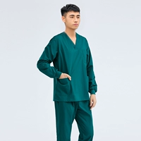 Хлопковый зеленый лонгслив, нарукавники, комплект