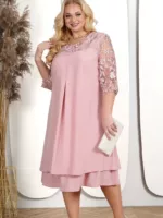 Plus Size Summer Dress 2023 Elegant Embroidery Chiffon Prom