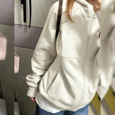 Куртка для йоги lululemon露露美式卫衣外套女冬季运动套装连帽加厚2023新款加绒