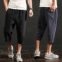 2018 mùa hè mới vải lanh quần của nam giới quần short nam phần mỏng cắt quần kích thước lớn lỏng chất béo thanh niên xu hướng quần jogger kaki