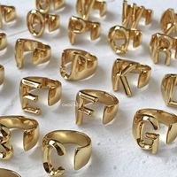 Небольшое дизайнерское модное регулируемое брендовое ретро кольцо с буквами, европейский стиль, английские буквы, популярно в интернете