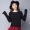 Áo len xoắn siêu ngắn của phụ nữ đầu cao thắt lưng đan đáy áo sơ mi nữ dài tay Hàn Quốc áo cashmere lỏng