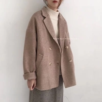 Imiss mùa thu và mùa đông Hàn Quốc áo len tự chế phụ nữ ngắn nhỏ cashmere len lông lỏng lẻo áo khoác uniqlo nữ