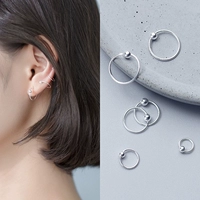 Youya Pure Lunar Gring Ring S925 Suyin Ultra -Small Sergring Sergring Серьговые серьги Женская корейская личность простота ушная пряжка анти -аллергия