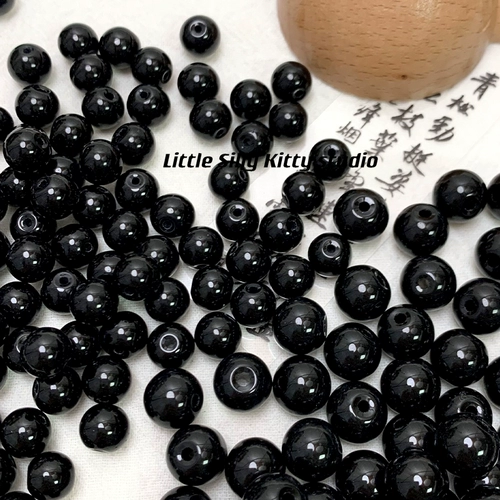 Базовое черное стеклянное украшение-шарик, высококачественные бусины, аксессуар, аксессуары