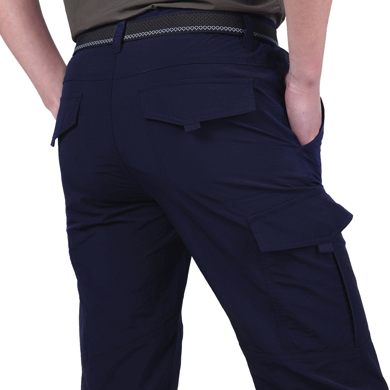Dark Blue 105 Pantssummer outdoors Multi bag Short sleeve shirt executive officer suit ventilation shirt man leisure time Military equipment Quick drying thin