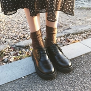 Chic england ins chị mềm đôi giày nhỏ cộng với gió nhung Giày Martin Martin thấp để giúp màu đen retro gió nữ đại học