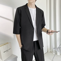 Трендовый летний тонкий пиджак классического кроя, брендовый классический костюм, куртка, короткий рукав, в корейском стиле, популярно в интернете