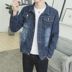 Mùa xuân phần mỏng denim jacket nam slim jacket Hàn Quốc phiên bản của xu hướng của thanh niên đẹp trai hoang dã áo giản dị Áo khoác