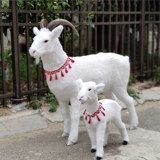 仿真山羊模型动物装饰大黑白羊奶粉店道具工艺品展厅三羊开泰摆件