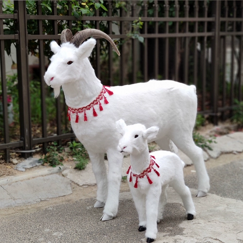 Симуляция козьей модель украшения животных Большой и белого овец, порошковое магазин