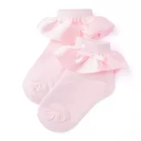 Розовые атласные носки (дети)