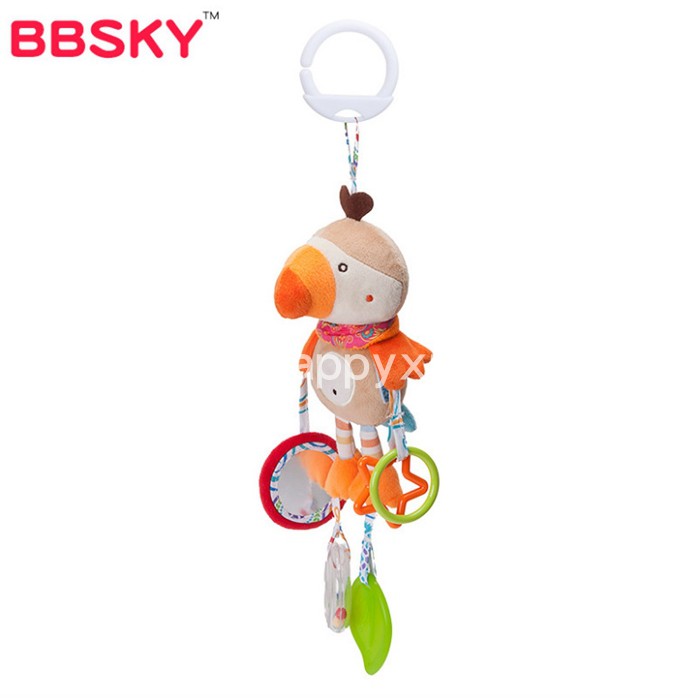 Bbsky Parrotfree shipping recommend SKKBABY lovely animal bell Bao Baoche Bed hanging Gutta percha Toys