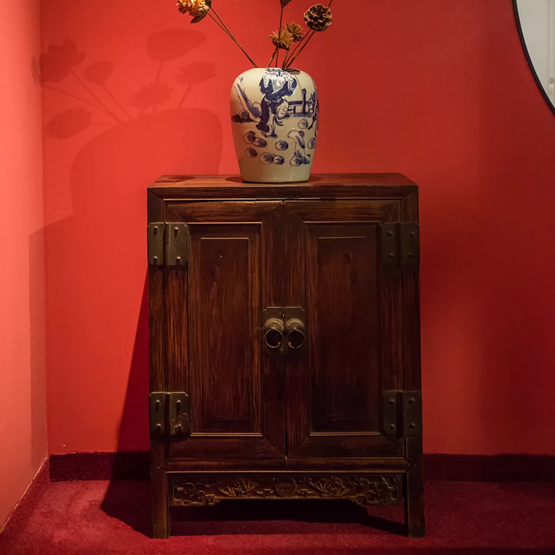 Qinghua Huali Tủ vuông góc nhỏ Huanghuali Locker Tủ quần áo Ming và Qing Bộ sưu tập đồ nội thất cổ điển Đồ nội thất cổ điển - Bộ đồ nội thất