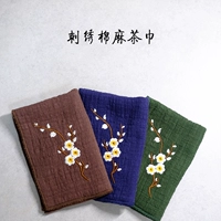 Khăn trà bằng vải cotton và vải lanh nguyên chất thấm dày vải trà Trung Quốc Hanmei thêu trà mat Kung Fu bộ trà trà phụ kiện binh tra