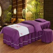 Thân thiện với da cotton vẻ đẹp giường bìa bốn bộ rắn màu massage giường đặt Châu Âu-phong cách đơn giản thẩm mỹ viện dành riêng bốn mảnh tùy chỉnh