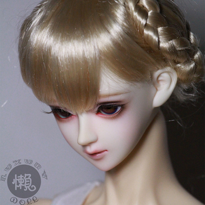 taobao agent Bjd doll wig SD puppet girl 346 points Uncle double braid bangs cute golden imitation horse sea hair