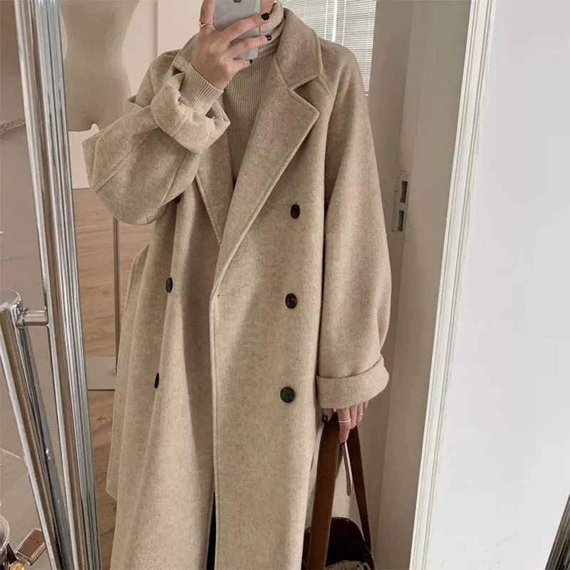 Woolen coat, winter long jacket, plus size, 2023, high-quality style, mid-length, oversize