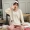 Bộ đồ ngủ bằng vải cotton cho nữ mùa thu dài tay hai mảnh ngọt ngào nữ nhỏ xinh xắn phiên bản Hàn Quốc cộng với chất béo cỡ lớn phục vụ tại nhà đồ bộ quần ống rộng mặc nhà