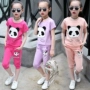 Quần áo trẻ em 2018 bé gái mùa hè mới Hàn Quốc thời trang cotton ngắn tay Trẻ em quần xòe giản dị phù hợp với thủy triều - Phù hợp với trẻ em cửa hàng quần áo trẻ em