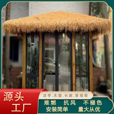 Моделирование соломенной крышей 仿真茅草塑料毛草屋顶稻草农家乐景区凉亭民宿木屋庭院地毯式装饰