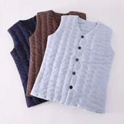 Áo vest cotton thủ công mùa thu và mùa đông nam dày ấm áp áo vest cỡ lớn vào giữa mùa đông mặc vest