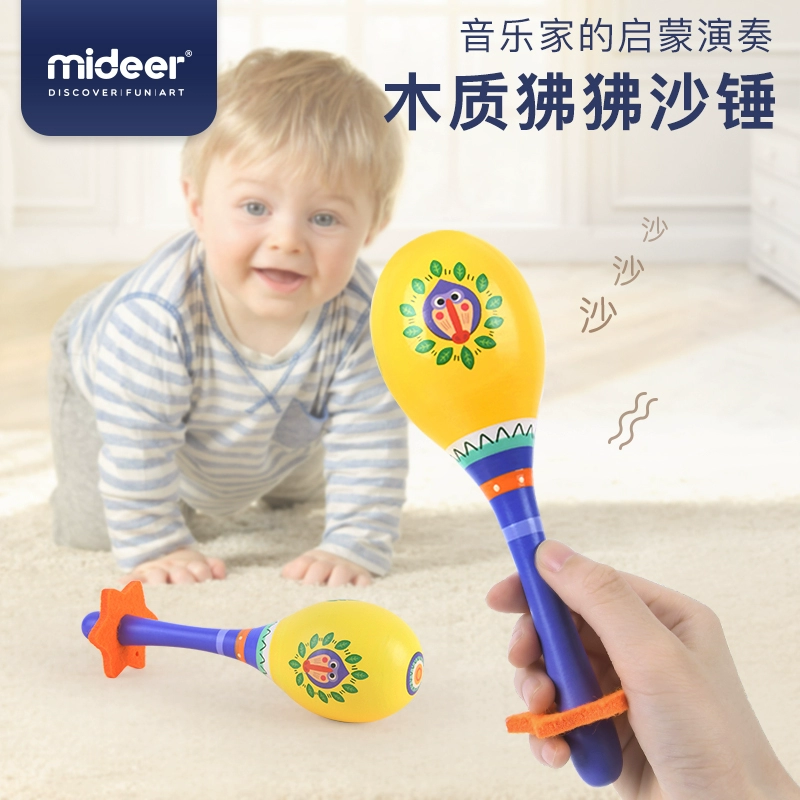 MiDeer Baby Deer Gỗ Baboon Búa cát Khai sáng Giáo dục sớm Đồ chơi âm nhạc Bộ gõ cho bé 6-12 tháng 12 - Đồ chơi âm nhạc / nhạc cụ Chirldren