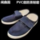 Minxin Giày chống tĩnh điện PU lưới thoáng khí Velcro trên vải màu trắng xanh lam không bụi sạch giày làm việc đế mềm