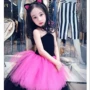 Trẻ em của Halloween Rose Red Hit Đen Swallowtail Evening Gown Gửi Kitten Tai Cô Gái Sàn Catwalk Tutu Evening Dresses váy bé gái