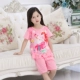 Bộ đồ ngủ cho trẻ em mùa hè mỏng phần cotton ngắn tay cho trẻ em phục vụ tại nhà - Trang phục dành cho cha mẹ và con