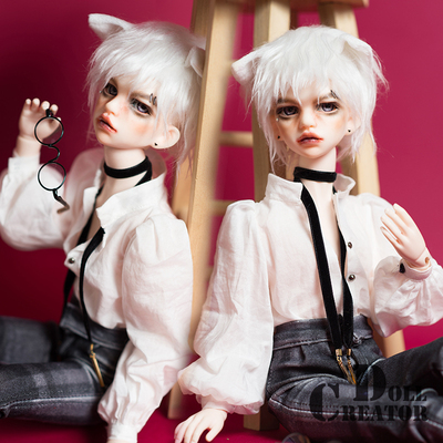 taobao agent [D.c] BJD daily European style lantern sleeve tight pants jeans coquettish shirt set MSD 4 points
