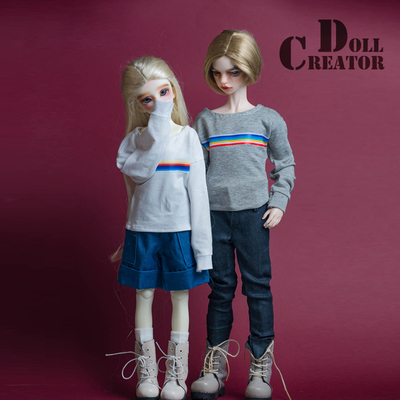 taobao agent [D.c] BJD doll [Rainbow] Daily casual casual lazy T -shirt couple MSD 4 points