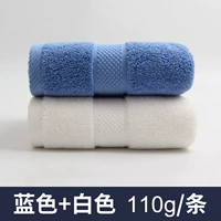 Полотенце чистого цвета (белый+синий)