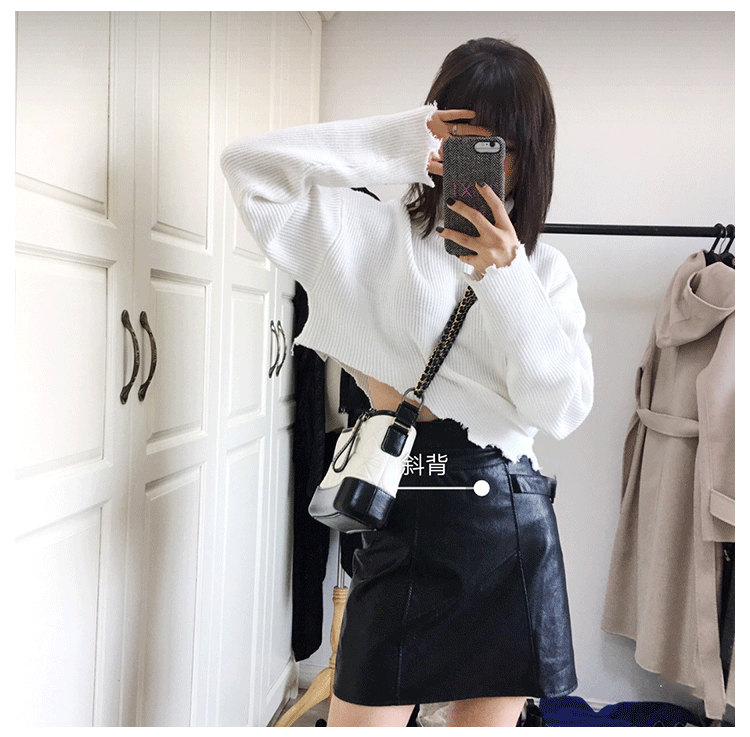 White / Black SmallBag female 2020 spring new pattern Little fragrance genuine leather Stray bag One shoulder Oblique span Rhombic grid Chain package Versatile Female bag
