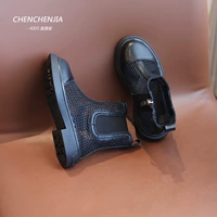 Martens, детские летние черные дышащие короткие сапоги, ботинки, из натуральной кожи, подходят для подростков