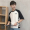 Ulzzang ngắn tay của nam giới lỏng lẻo vài năm điểm tay áo nửa-shirt Hàn Quốc phiên bản của xu hướng sinh viên Harajuku t-shirt bf gió áo sơ mi