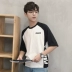 Ulzzang ngắn tay của nam giới lỏng lẻo vài năm điểm tay áo nửa-shirt Hàn Quốc phiên bản của xu hướng sinh viên Harajuku t-shirt bf gió áo sơ mi Áo khoác đôi