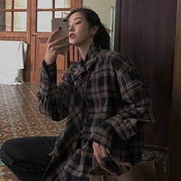 Áo sơ mi kẻ sọc retro kẻ sọc nữ mùa thu 2018 phiên bản Hàn Quốc mới của áo sơ mi dài tay kiểu dáng sang trọng kiểu Hồng Kông 	mẫu áo sơ mi dài tay nữ đẹp	