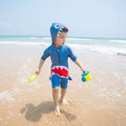 Trẻ em Hàn Quốc dính liền cậu bé áo tắm kem chống nắng trẻ em dài tay cá mập con spa lớn con bé áo tắm