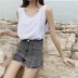 2018 mùa hè mới Hàn Quốc phiên bản của lỏng đơn giản màu rắn bên trong vest sling nữ sinh viên mặc áo vest đồ mặc nhà Áo ba lỗ